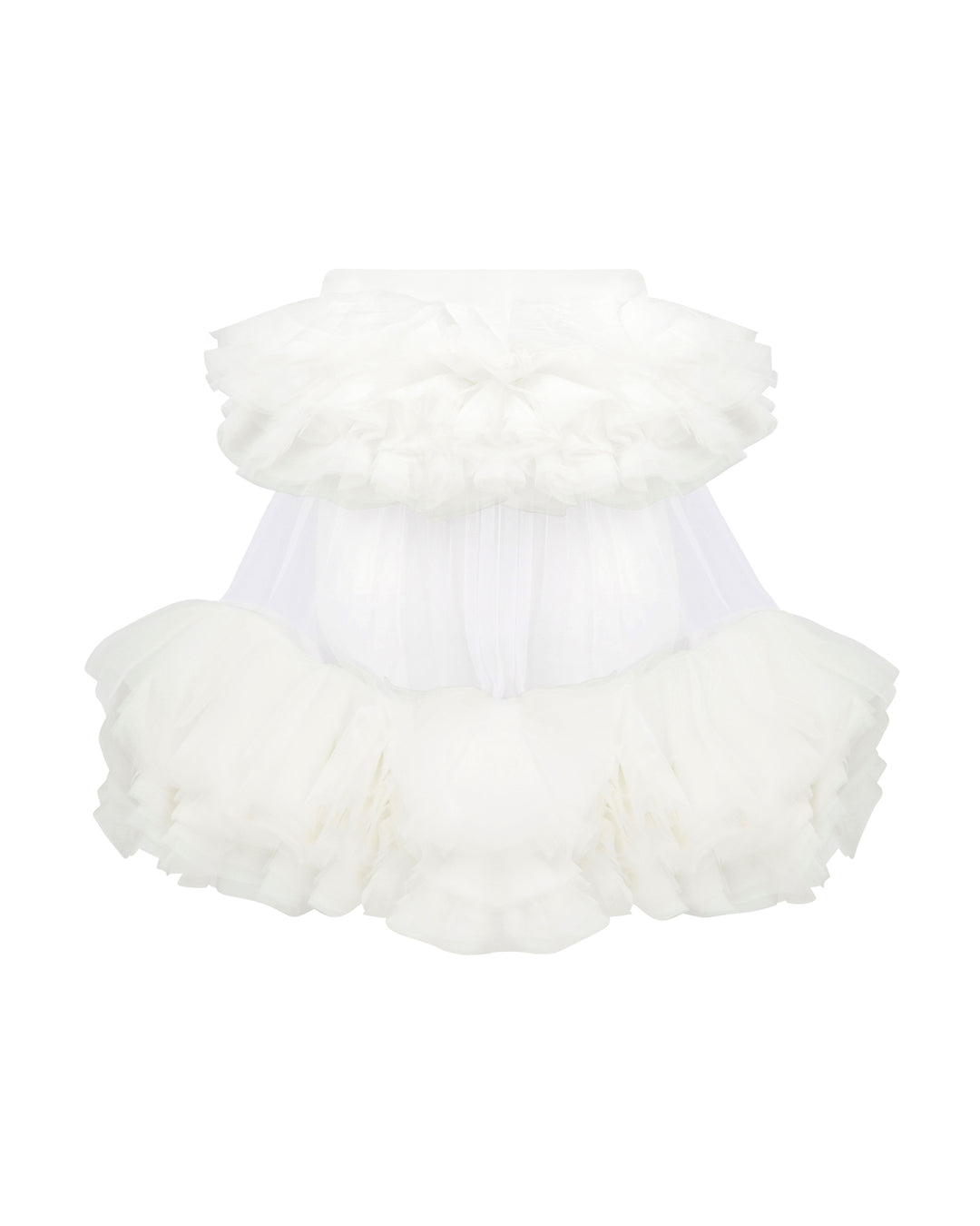 DOUBLE RUFFLE TULLE A-LINE SKIRT