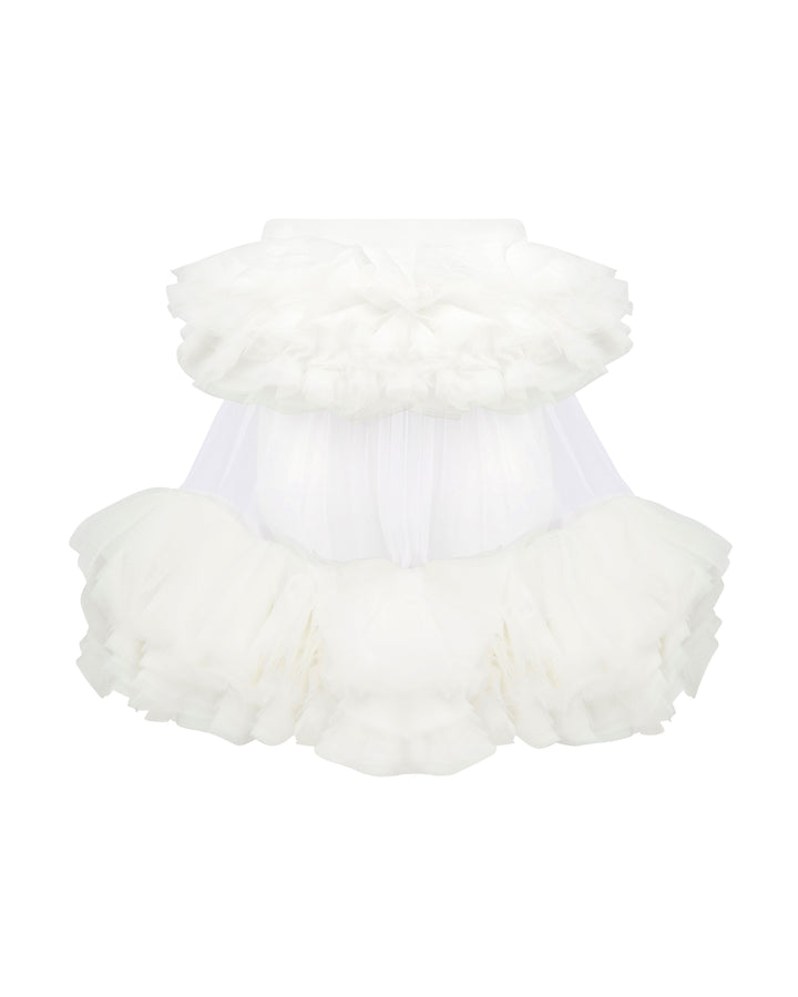 DOUBLE RUFFLE TULLE A-LINE SKIRT