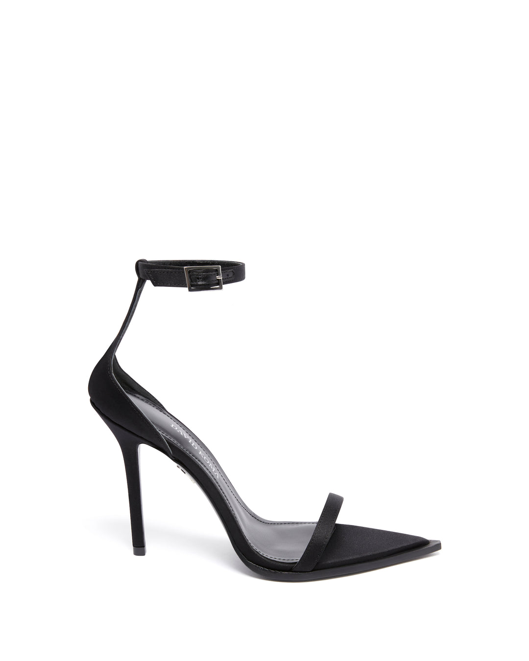 STRAPPY SATIN SANDALS IN BLACK
