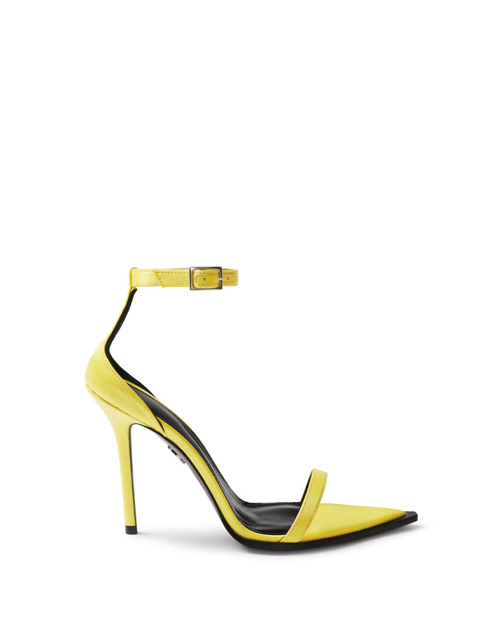 STRAPPY SATIN SANDALS IN YELLOW