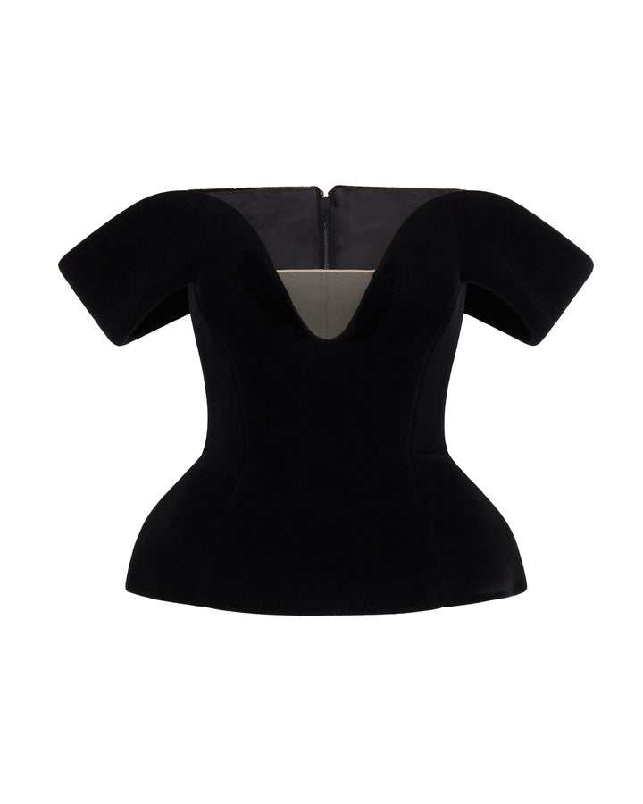 OFF THE SHOULDER VELVET TOP