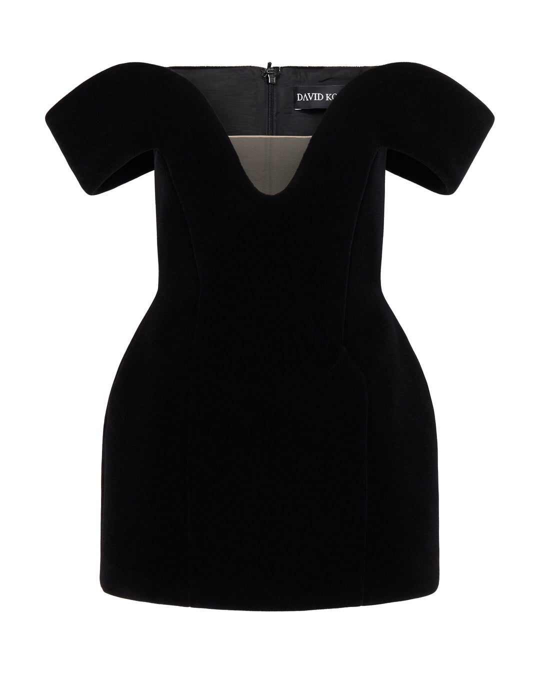 OFF THE SHOULDER VELVET MINI DRESS