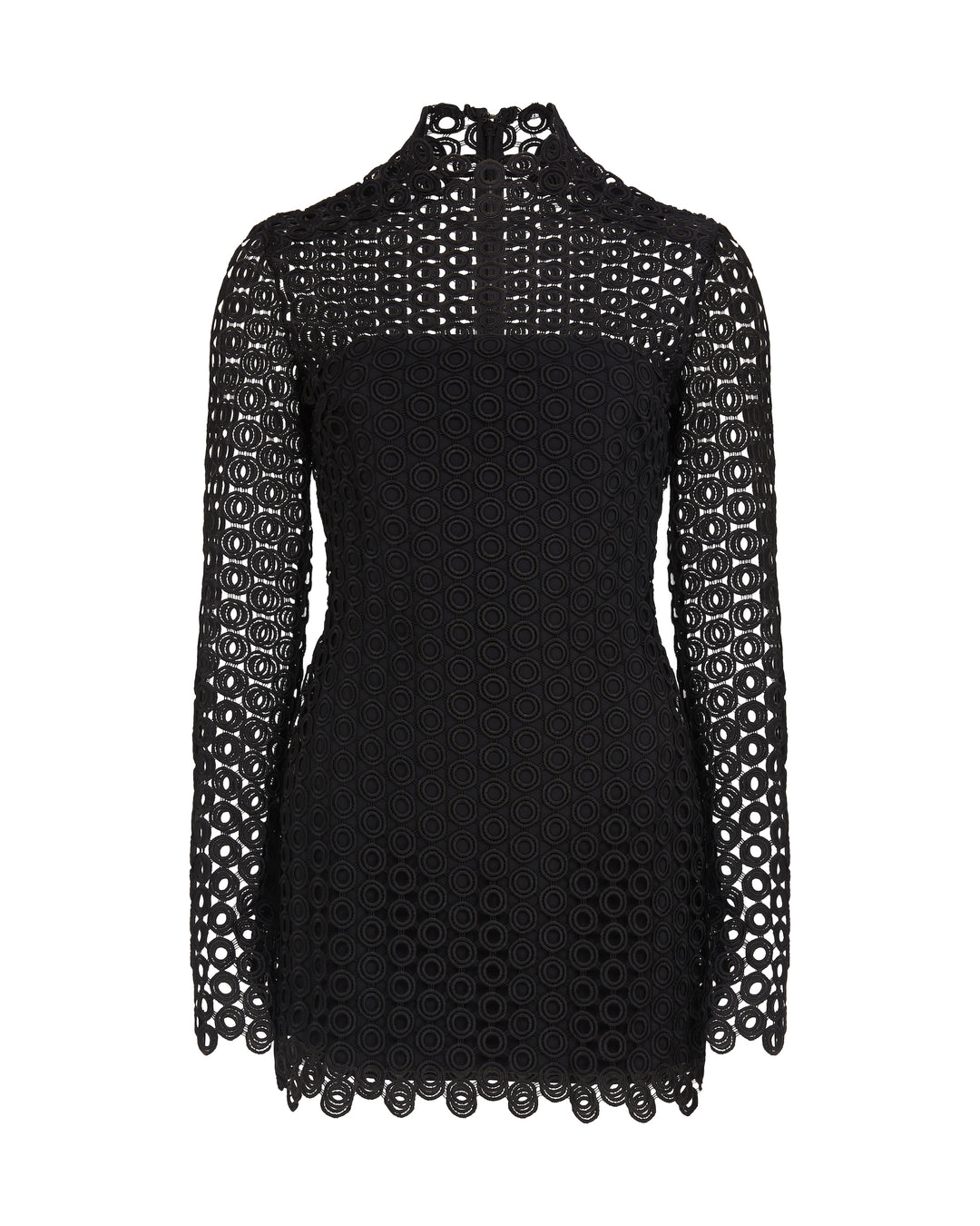 MACRAME MINI DRESS IN BLACK