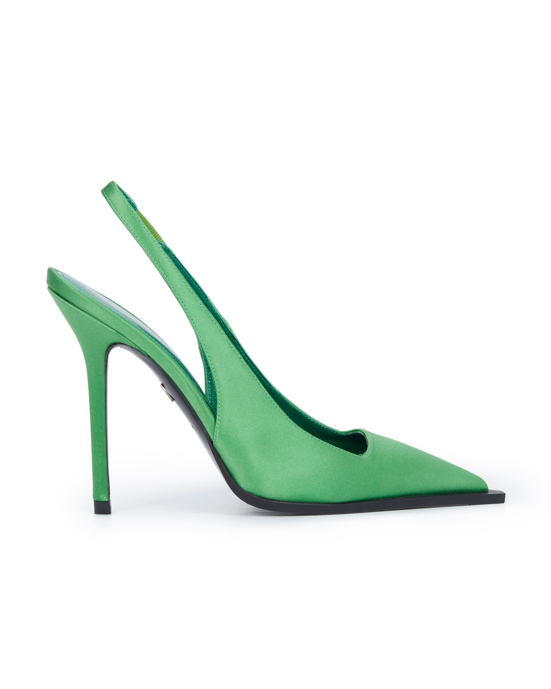 SATIN SLING BACK IN GREEN