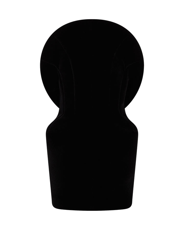 CIRCULAR NECKLINE HOURGLASS SHAPE MINI DRESS