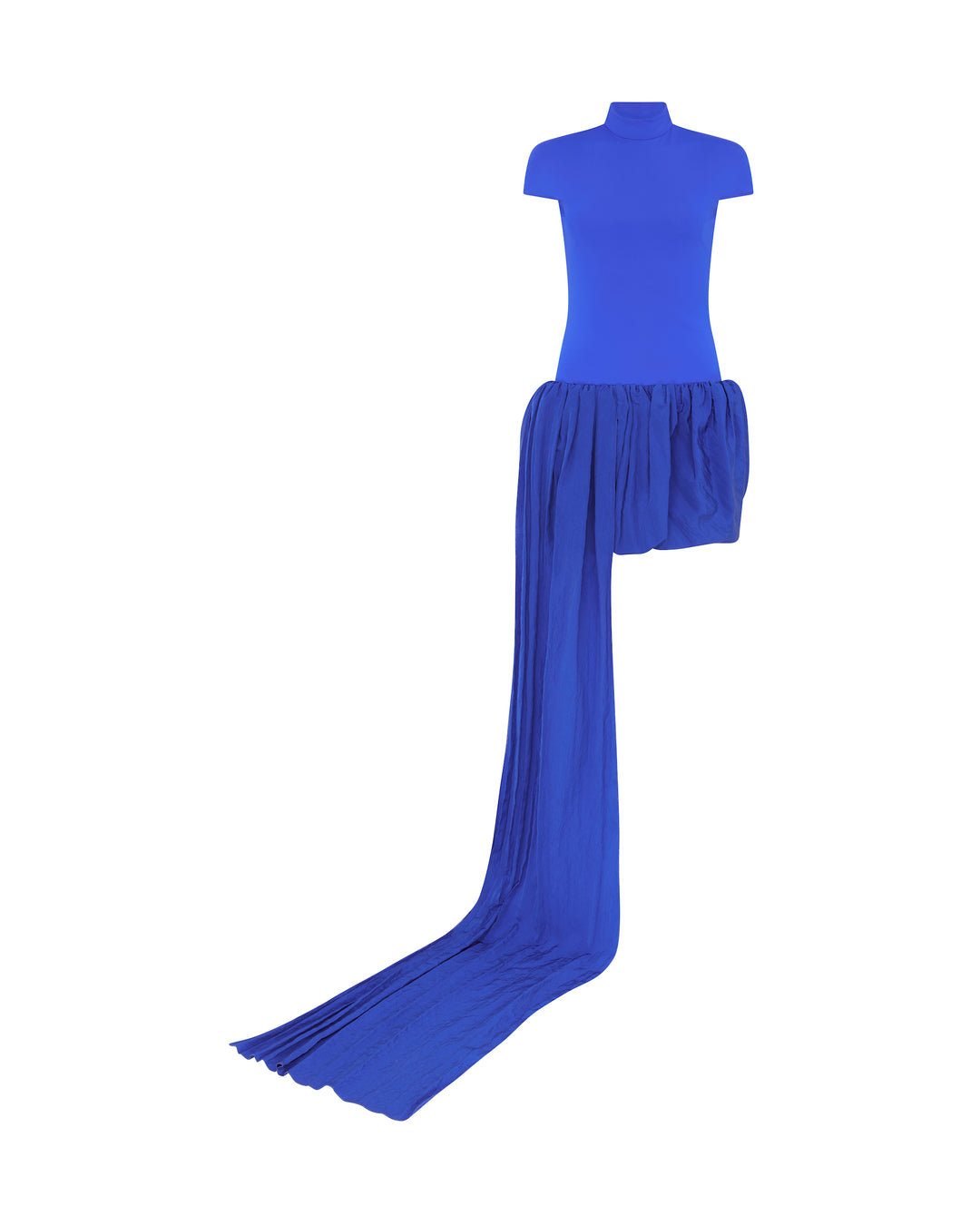 David Koma Asymmetric Puff Skirt Mini Dress Blue / 12 David Koma Asymmetric Puff Skirt Mini Dress Blue / 12