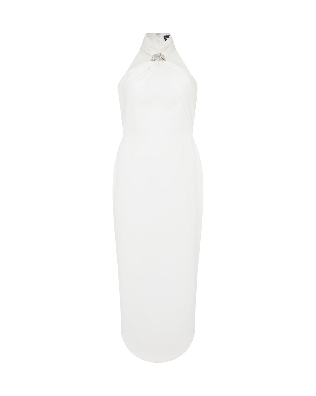 David Koma CRYSTAL ARCH HALTER MIDI DRESS WHITE/SILVER / 12 David Koma CRYSTAL ARCH HALTER MIDI DRESS WHITE/SILVER / 12