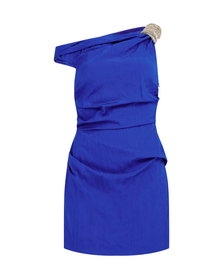 CRYSTAL ARCH DROP SHOULDER MINI DRESS