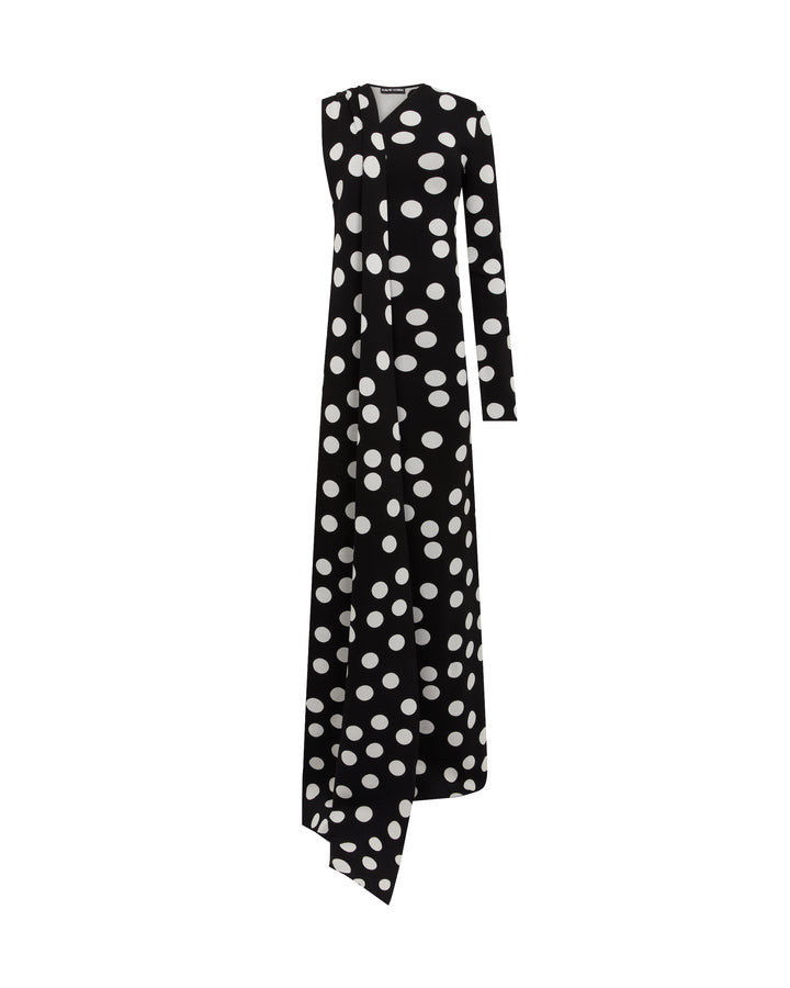 POLKA-DOT PRINTED KNIT GOWN