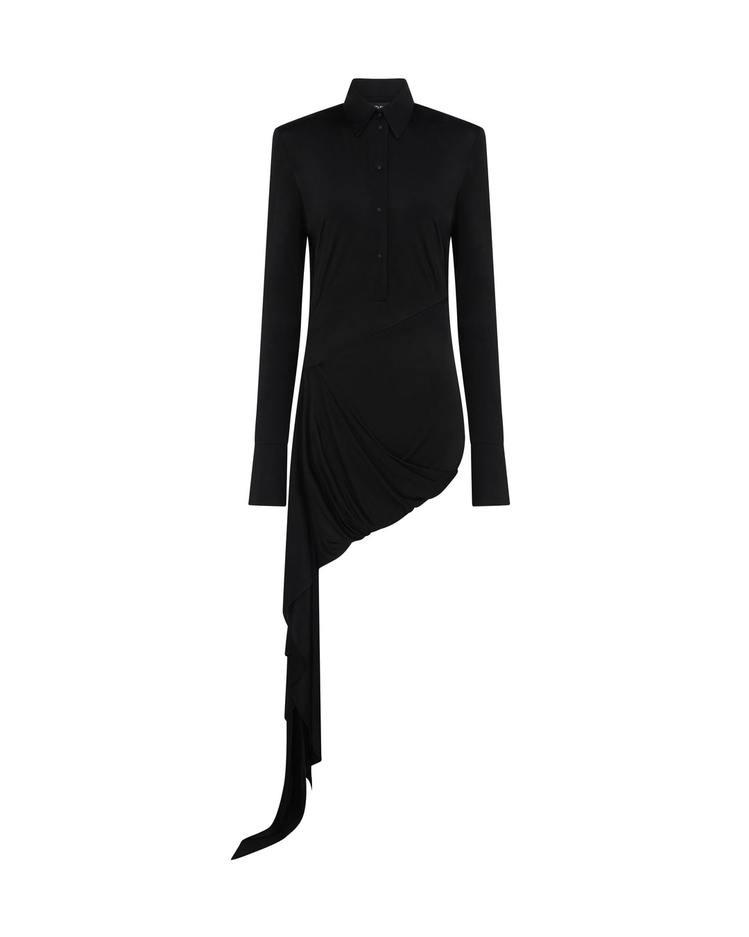 FRONT DRAPE SKIRT POLO SHIRT DRESS