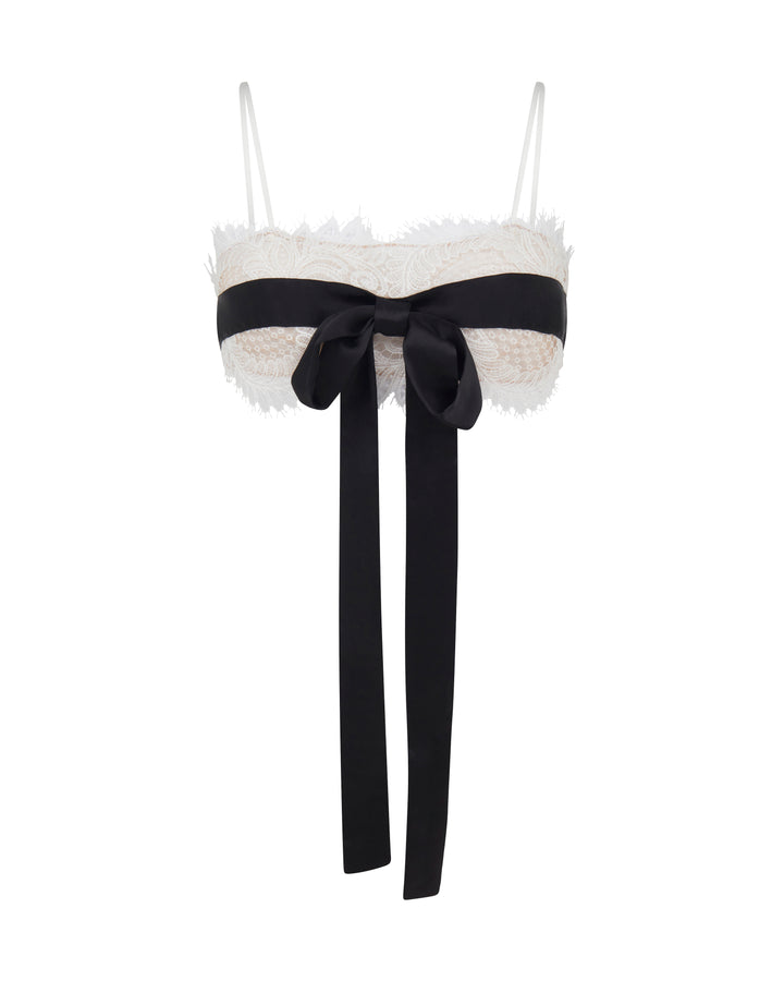 FRONT BOW AND LACE BRA TOP