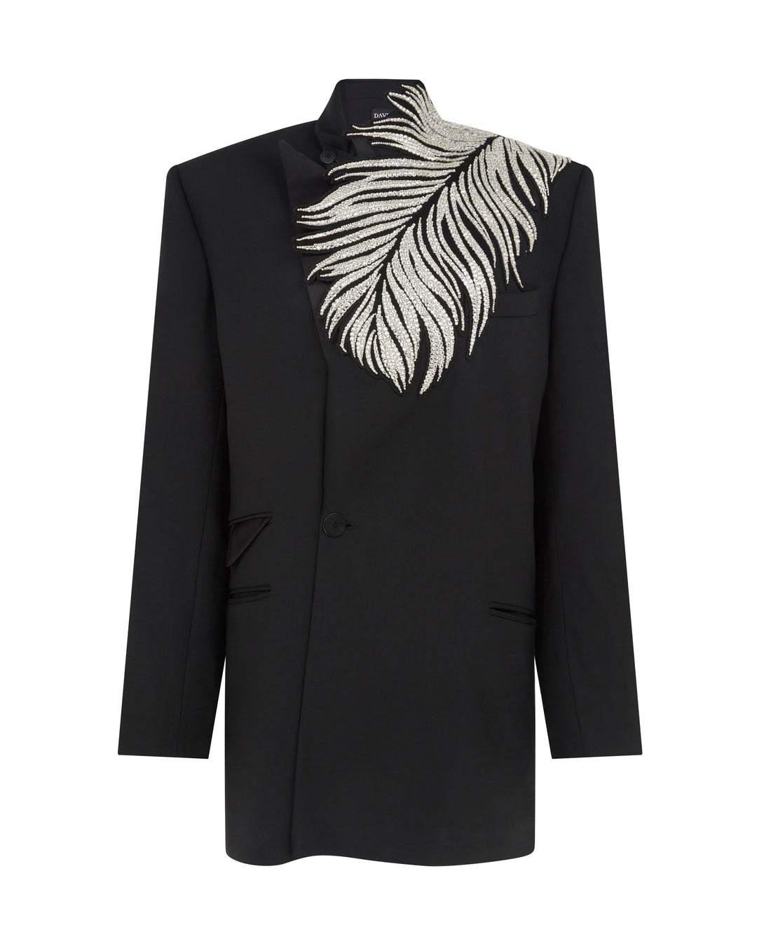 CRYSTAL FEATHER TAILORED JACKET