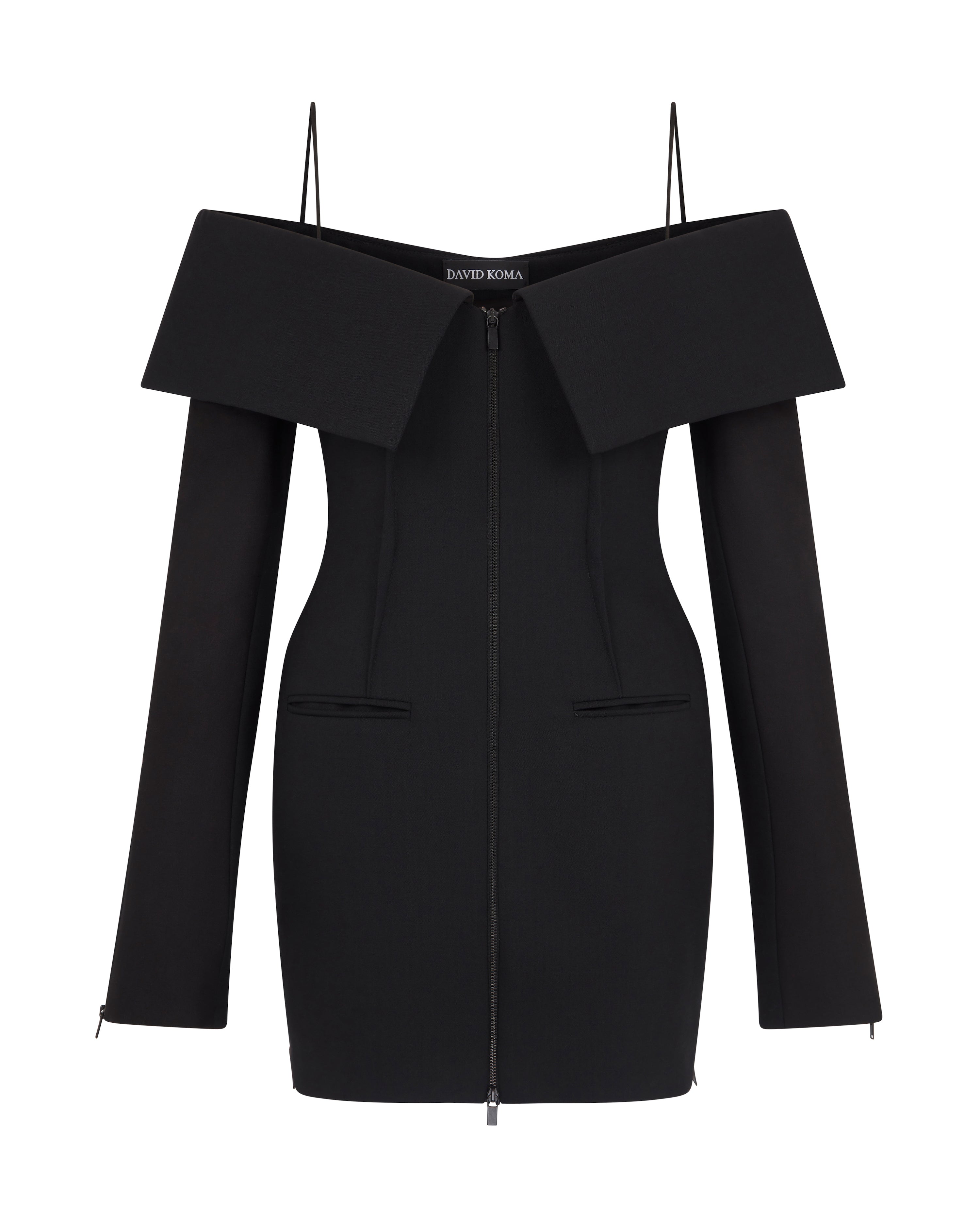 ワンピースその他 DAVID KOMA Women Dresses RE25DK22DL BK SI BLACK Black cut-out mini dress David koma - women - DAVID KOMA