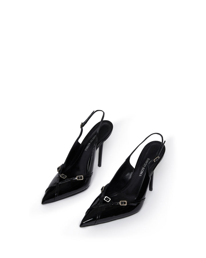 FIN BUCKLE DETAIL SLINGBACK HEELS