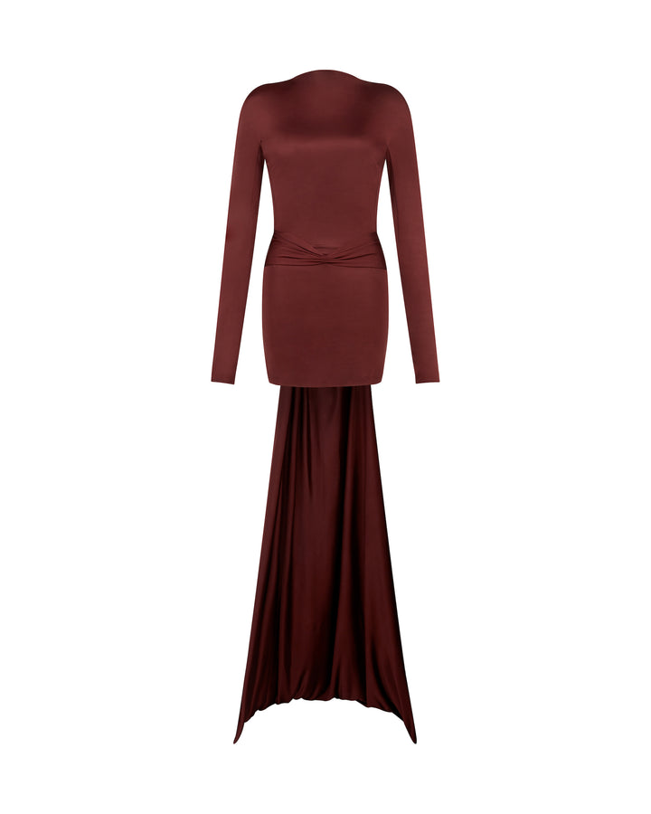 GATHER DETAIL AND TRAIN MINI DRESS