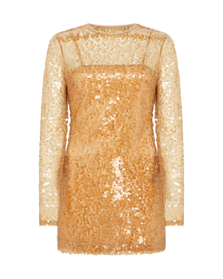 LONG SLEEVE MINI SEQUIN DRESS