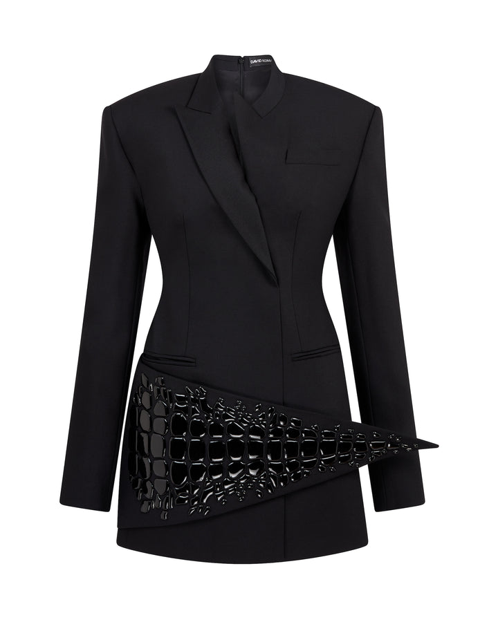 CROC ENAMEL EMBROIDERY JACKET DRESS