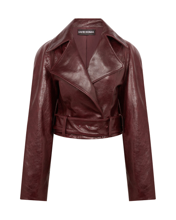 BOXY CROPPED LEATHER JACKET