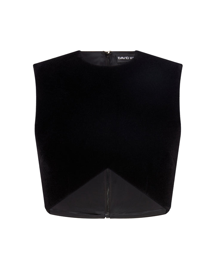 V SHAPE CUTOUT CROP TOP