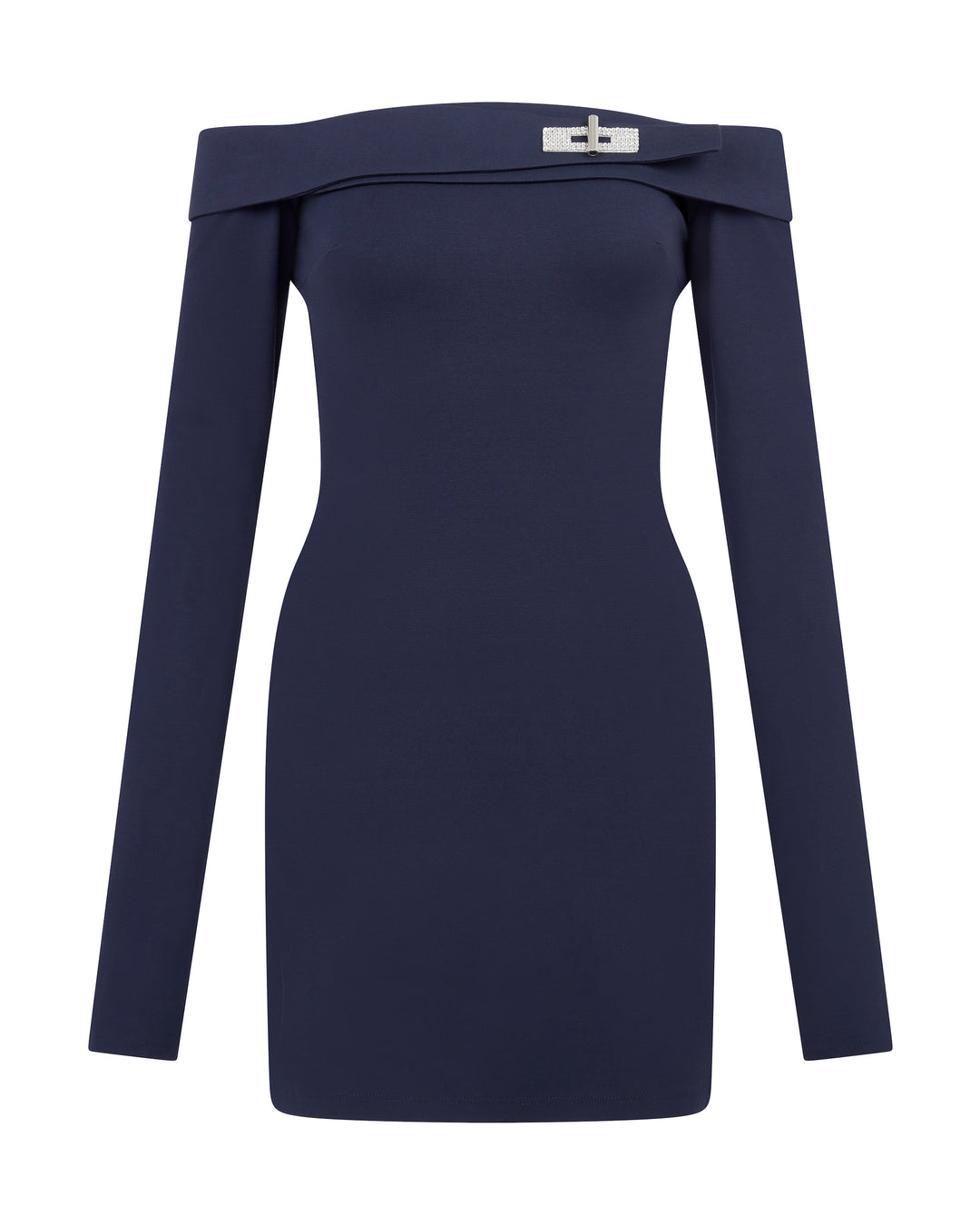 CRYSTAL BUCKLE OFF SHOULDER MINI DRESS – David Koma CRYSTAL BUCKLE OFF SHOULDER MINI DRESS – David Koma