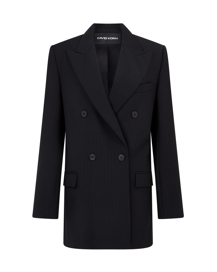 PINSTRIPE WOOL TAILORED JACKET