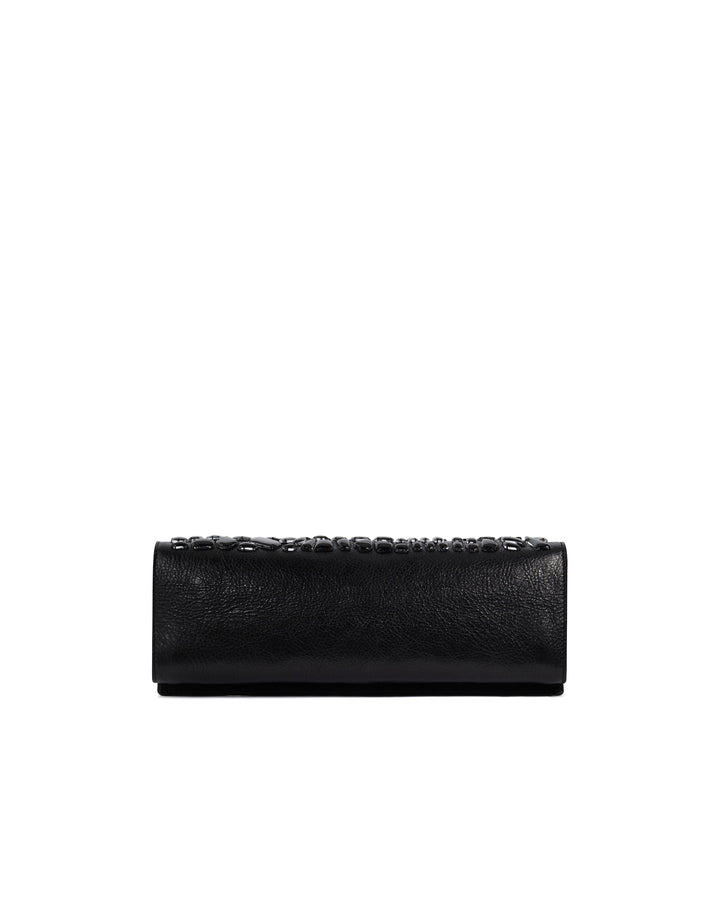 SMALL CROC ENAMEL EMBROIDERY CLUTCH BAG
