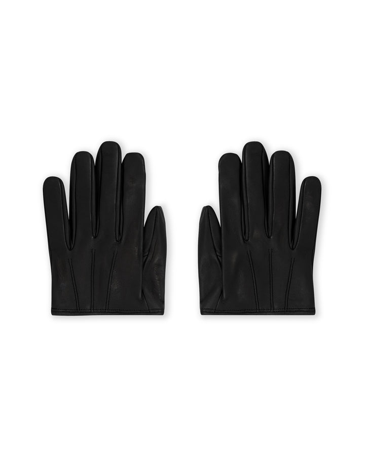 CROPPED LEATHER GLOVES IN BLACK