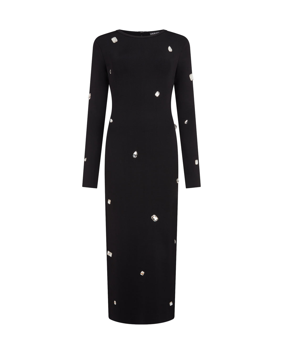 ALLOVER CRYSTAL EMBROIDERED MIDI KNIT DRESS David Koma ALLOVER CRYSTAL EMBROIDERED MIDI KNIT DRESS David Koma