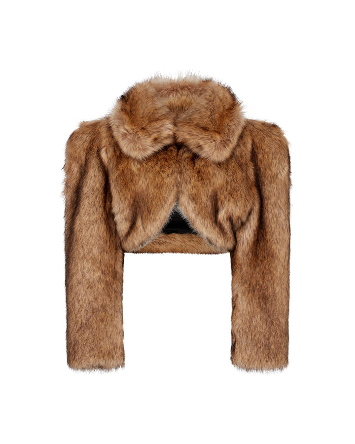 FAUX FUR CROPPED JACKET