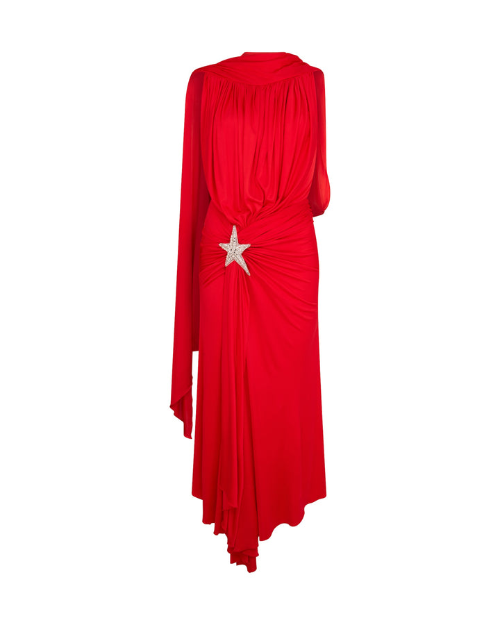 CRYSTAL STAR AND SCARF MIDI DRESS