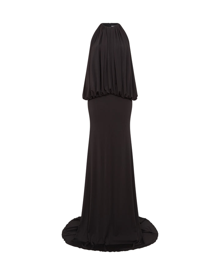 OPEN BACK AND DRAPE GOWN