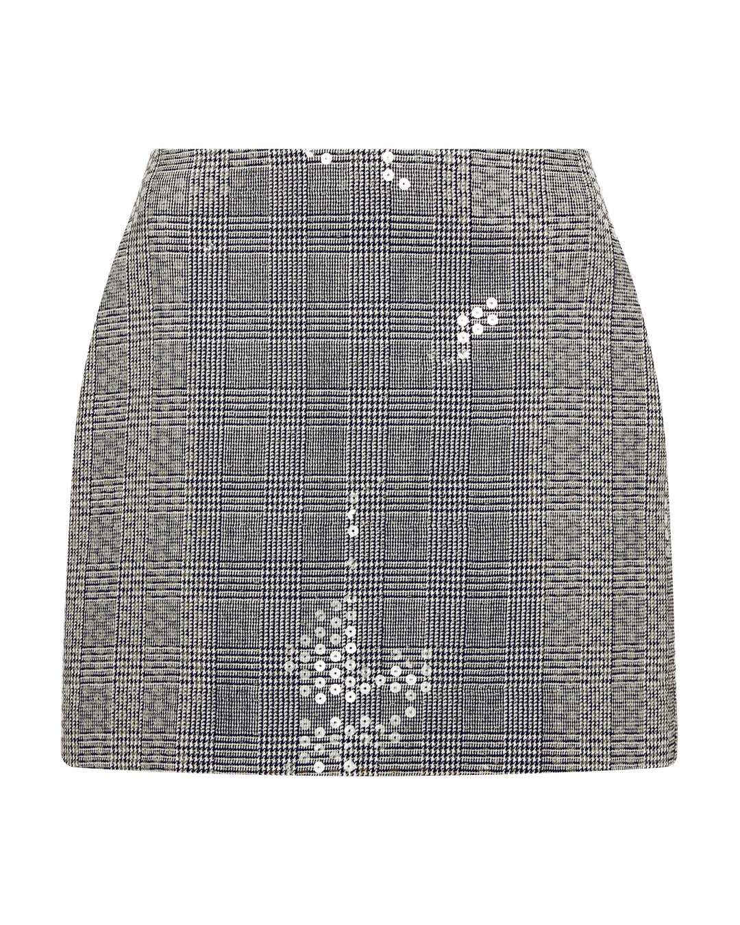 CHECKED SEQUINED MINI SKIRT