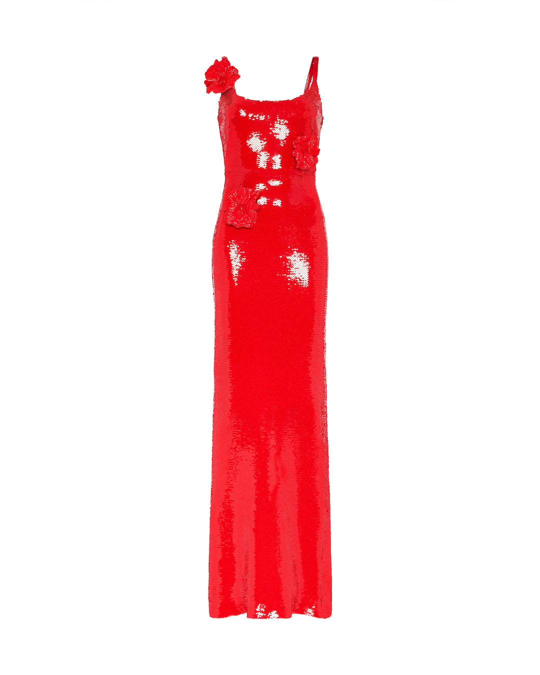 SEQUIN GOWN WITH 3D FLOWERS