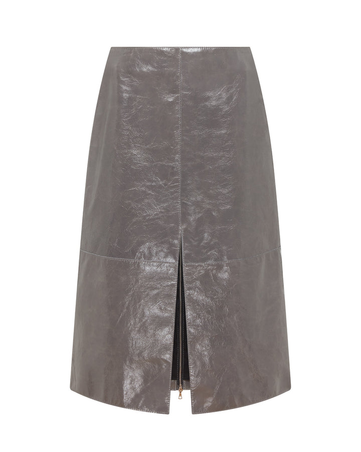 MIDI LEATHER SKIRT