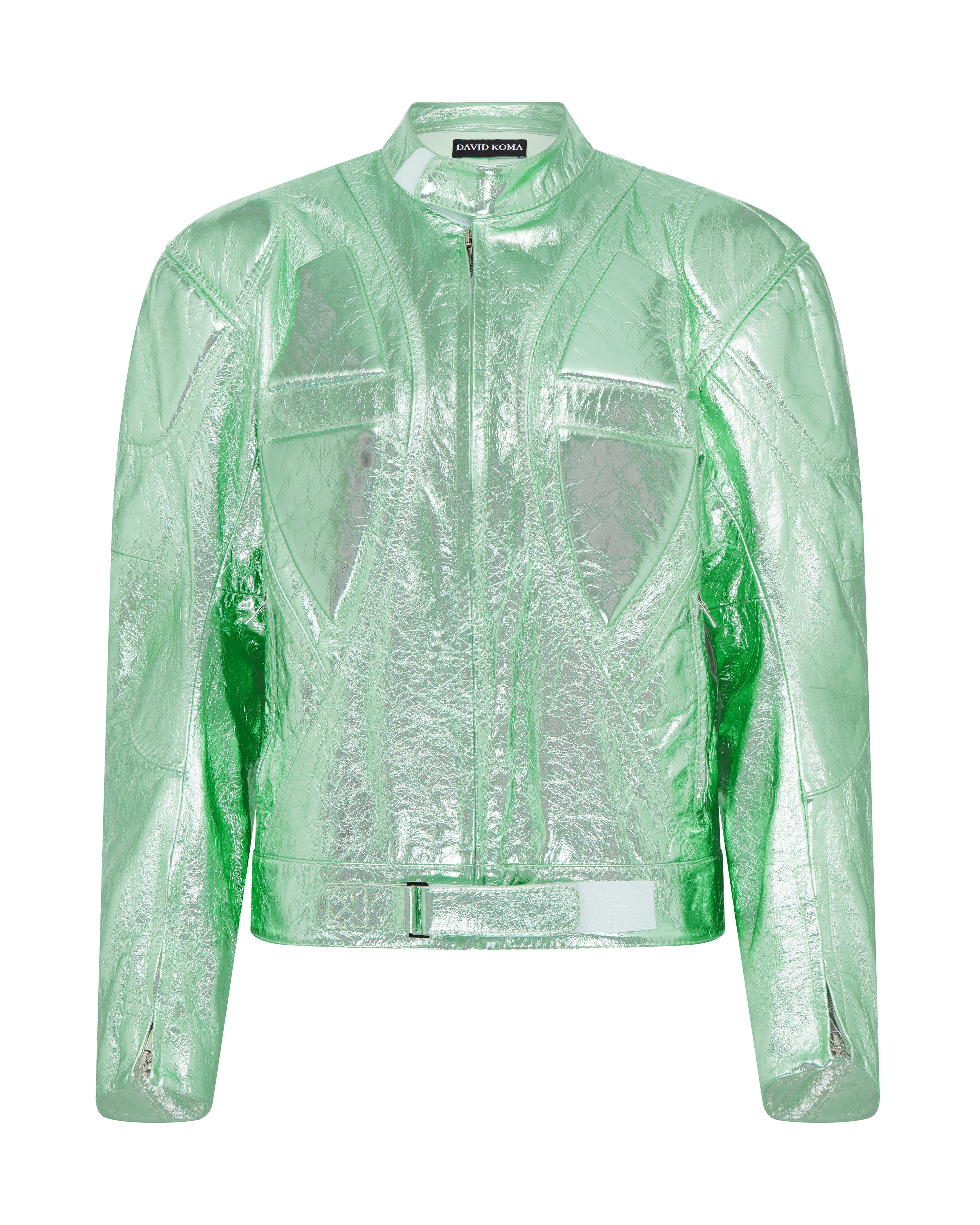 METALLIC LEATHER BIKER JACKET – David Koma