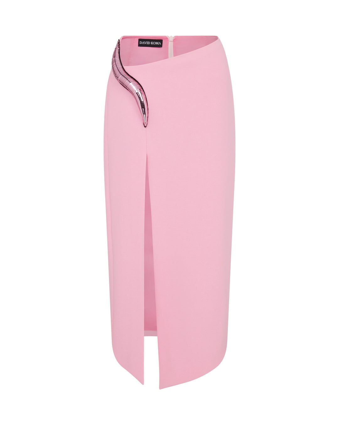 METALLIC CURVE DETAIL MIDI SKIRT