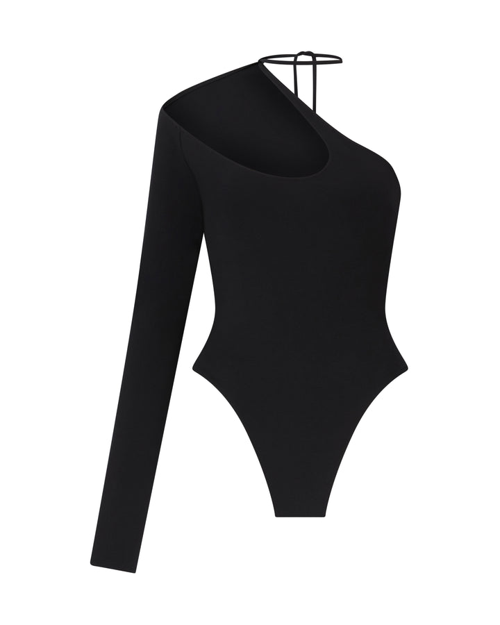 ASYMM CHEST CUTOUT JERSEY BODYSUIT