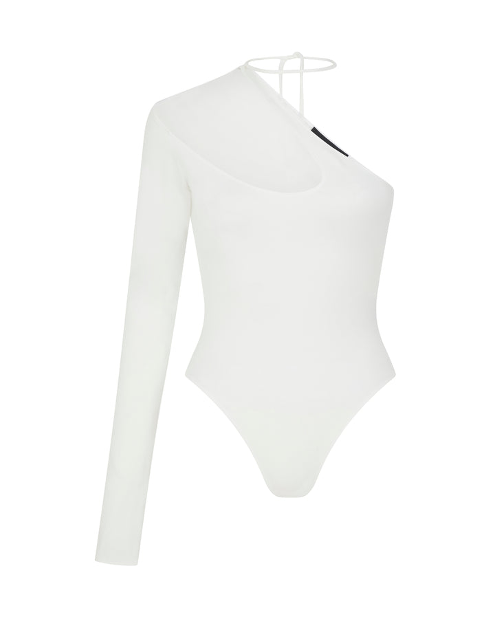 ASYMM CHEST CUTOUT JERSEY BODYSUIT
