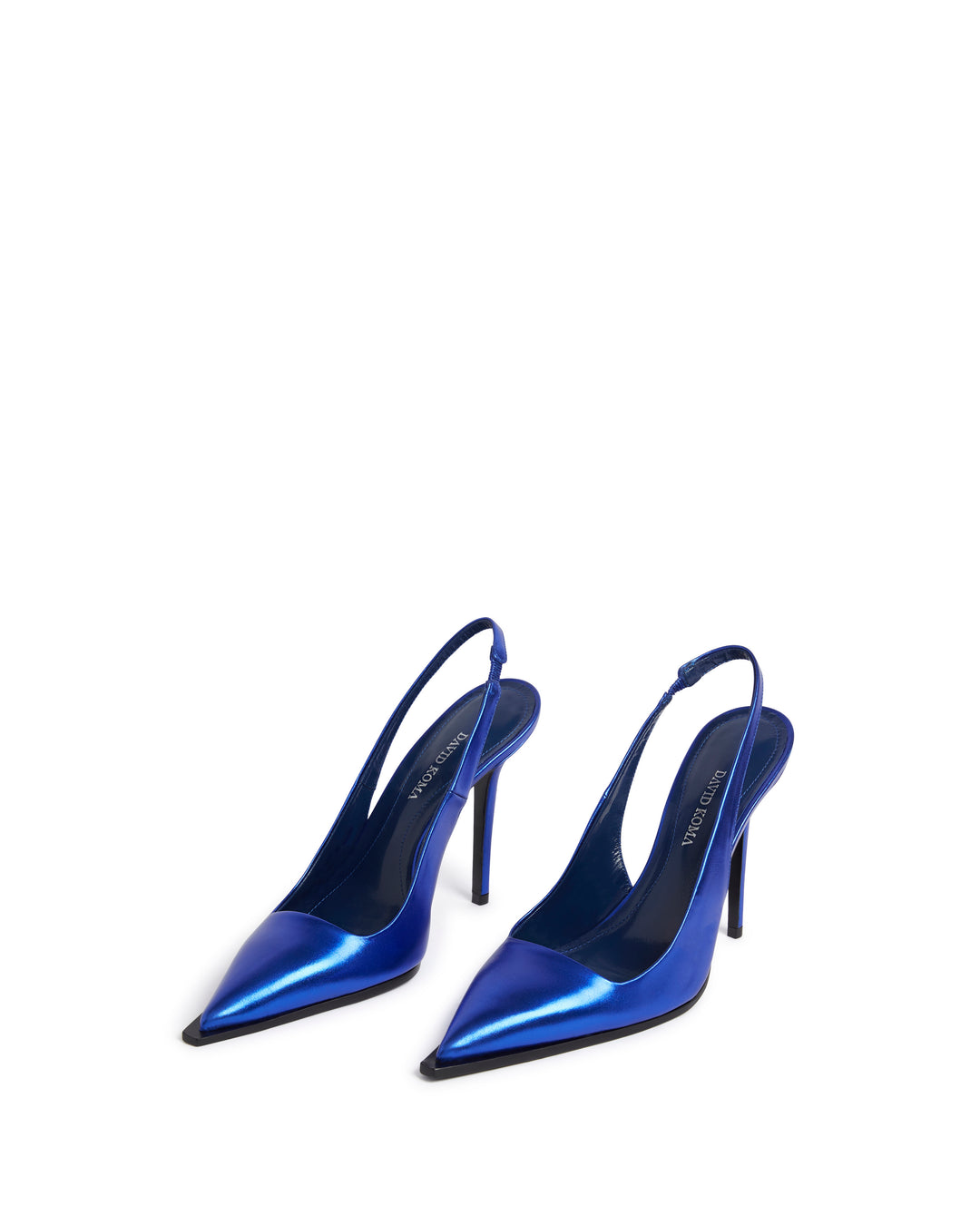 SLINGBACK LEATHER PUMPS IN BLUE