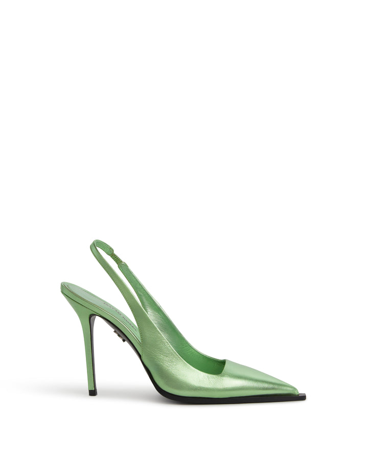 SLINGBACK LEATHER PUMPS IN MINT