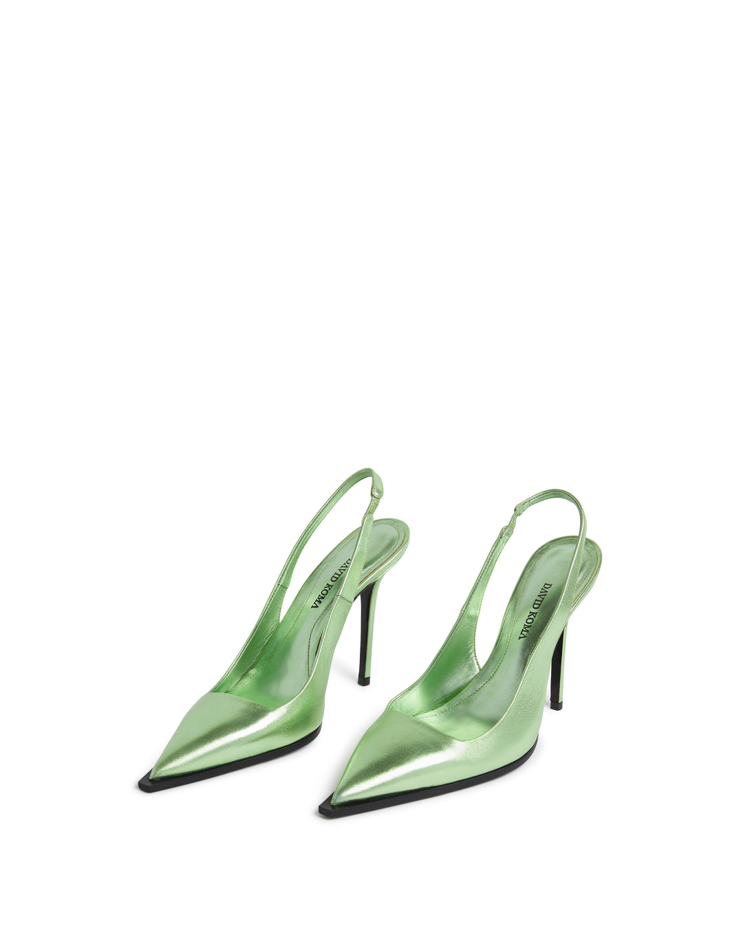 SLINGBACK LEATHER PUMPS IN MINT