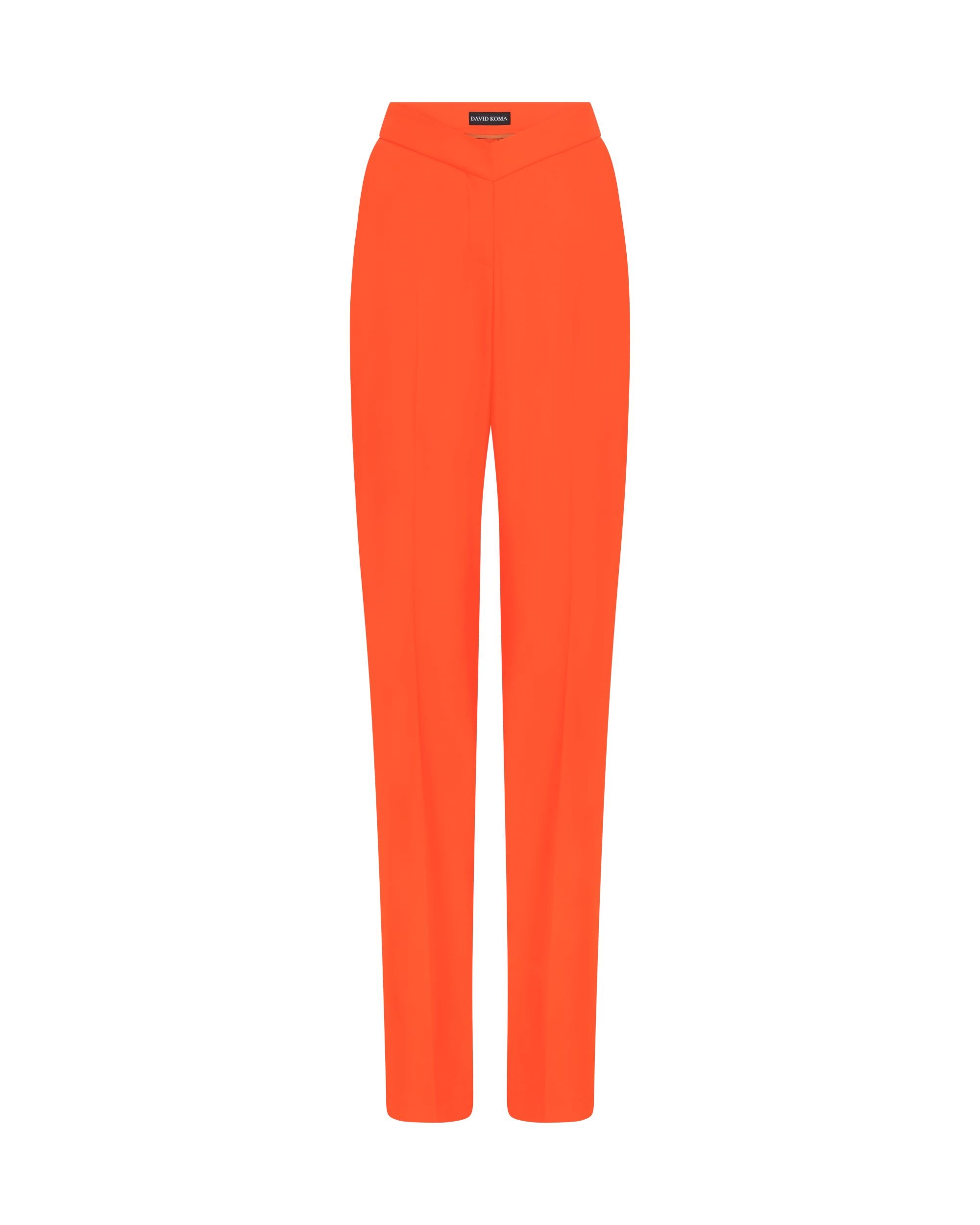 david koma STRAIGHT LEG TAILORED TROUSERS IN ORANGE ORANGE