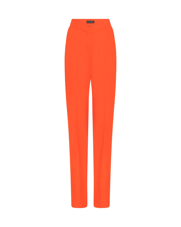 STRAIGHT LEG TAILORED TROUSERS IN ORANGE