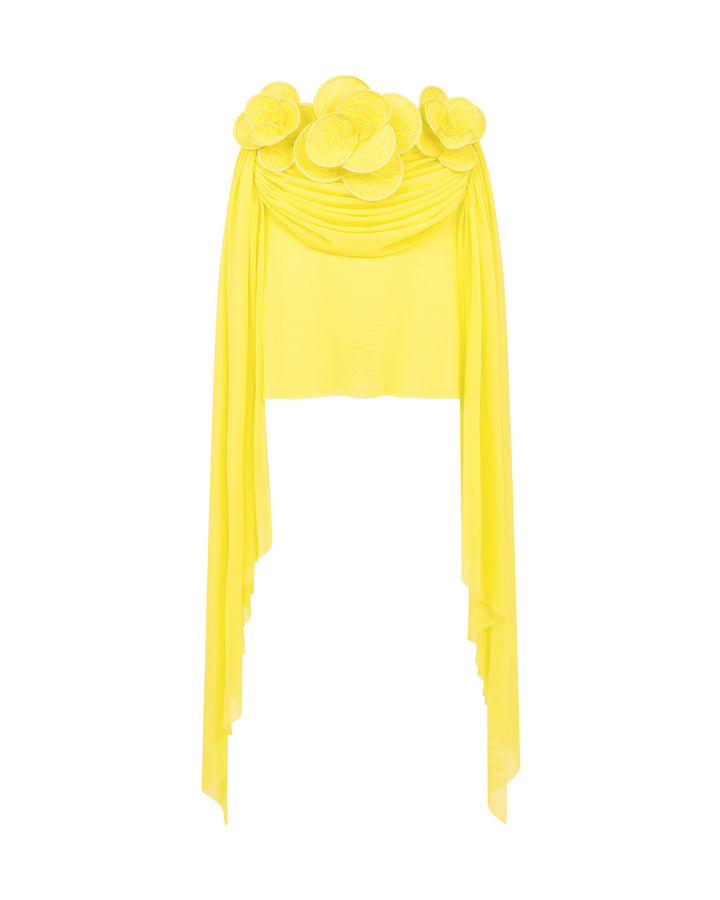 3D LACE FLOWER MESH MINI SKIRT