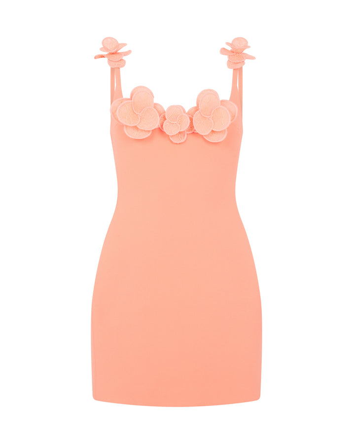3D LACE FLOWER MINI DRESS