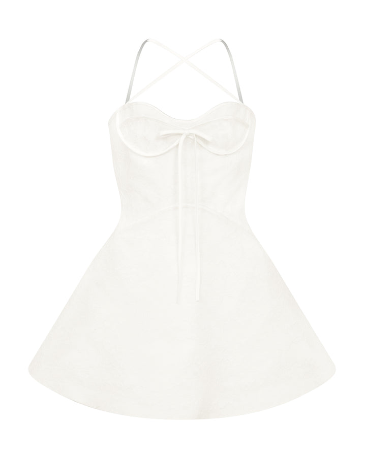 LACE AND SATIN MINI DRESS