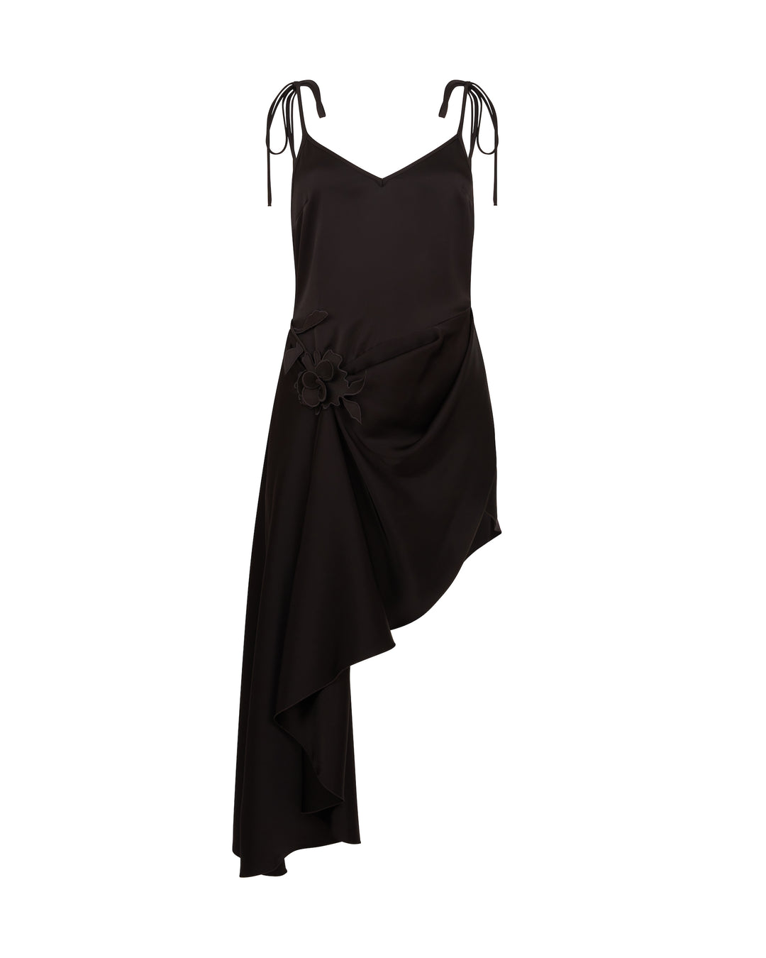 david koma lace dress David Koma Open Side Lace Ruffle Gown in Black