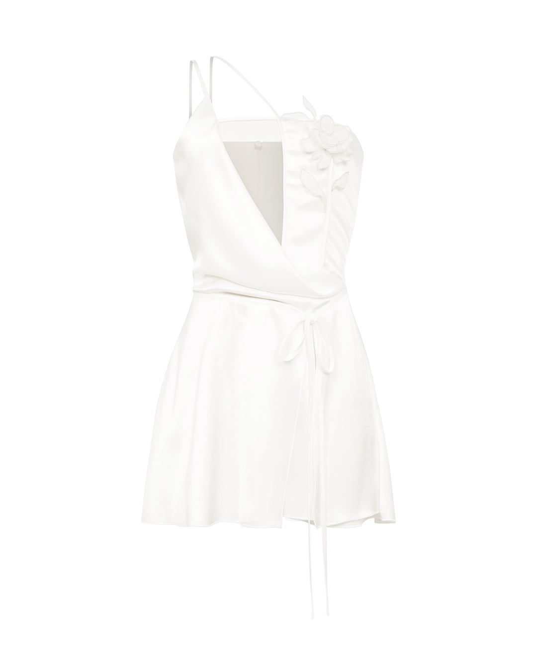 David Koma LACE ROSE AND CUTOUT SATIN MINI DRESS David Koma LACE ROSE AND CUTOUT SATIN MINI DRESS
