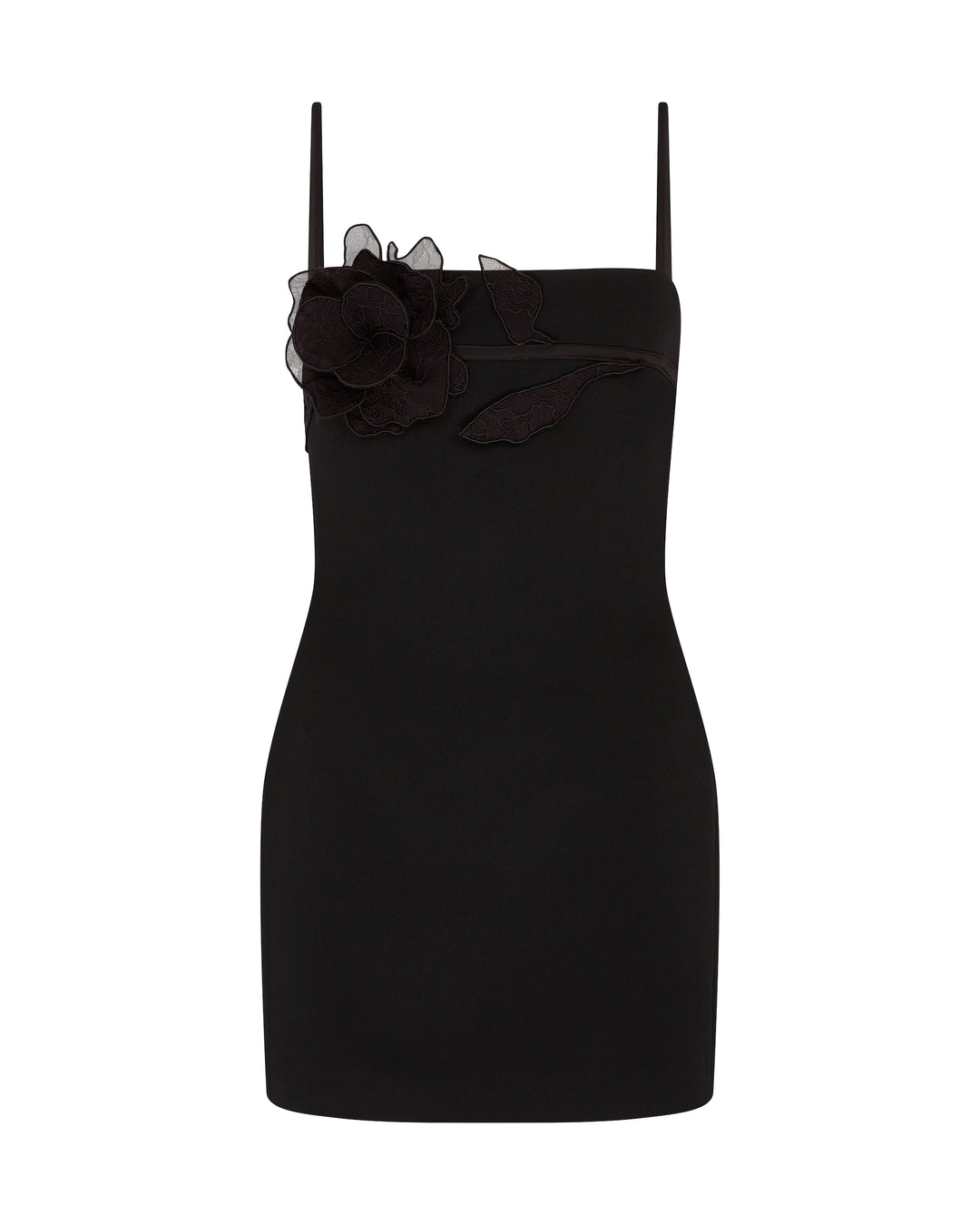 LACE ROSE STRAPPY MINI DRESS IN BLACK David Koma LACE ROSE STRAPPY MINI DRESS IN BLACK David Koma