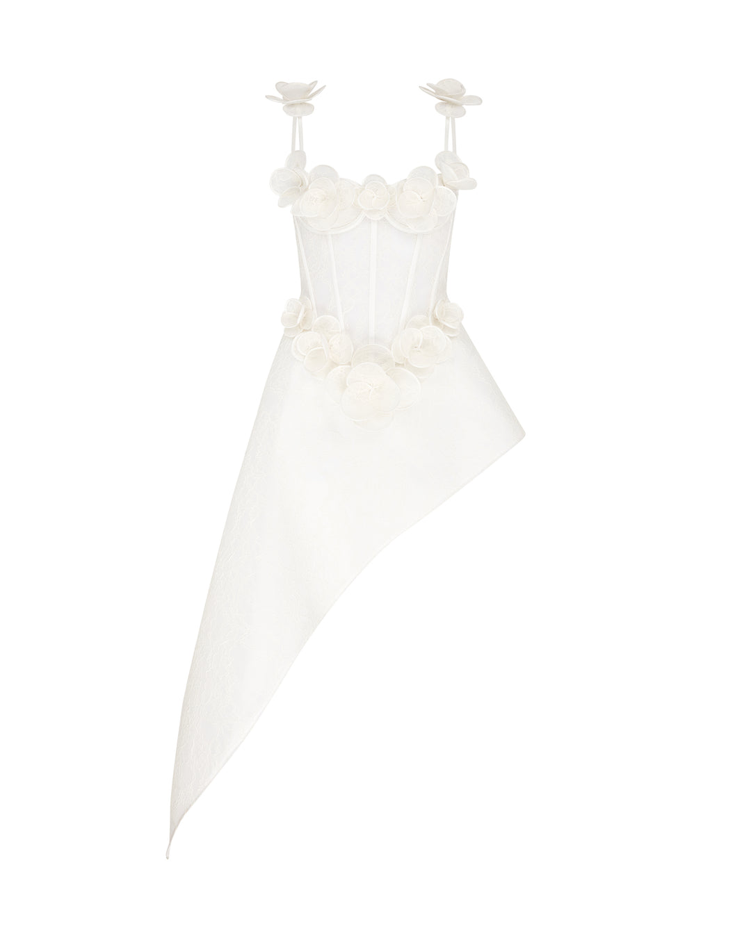 david koma corset dress David Koma 3D LACE FLOWER AND CORSET GOWN WHITE/BEIGE / 10